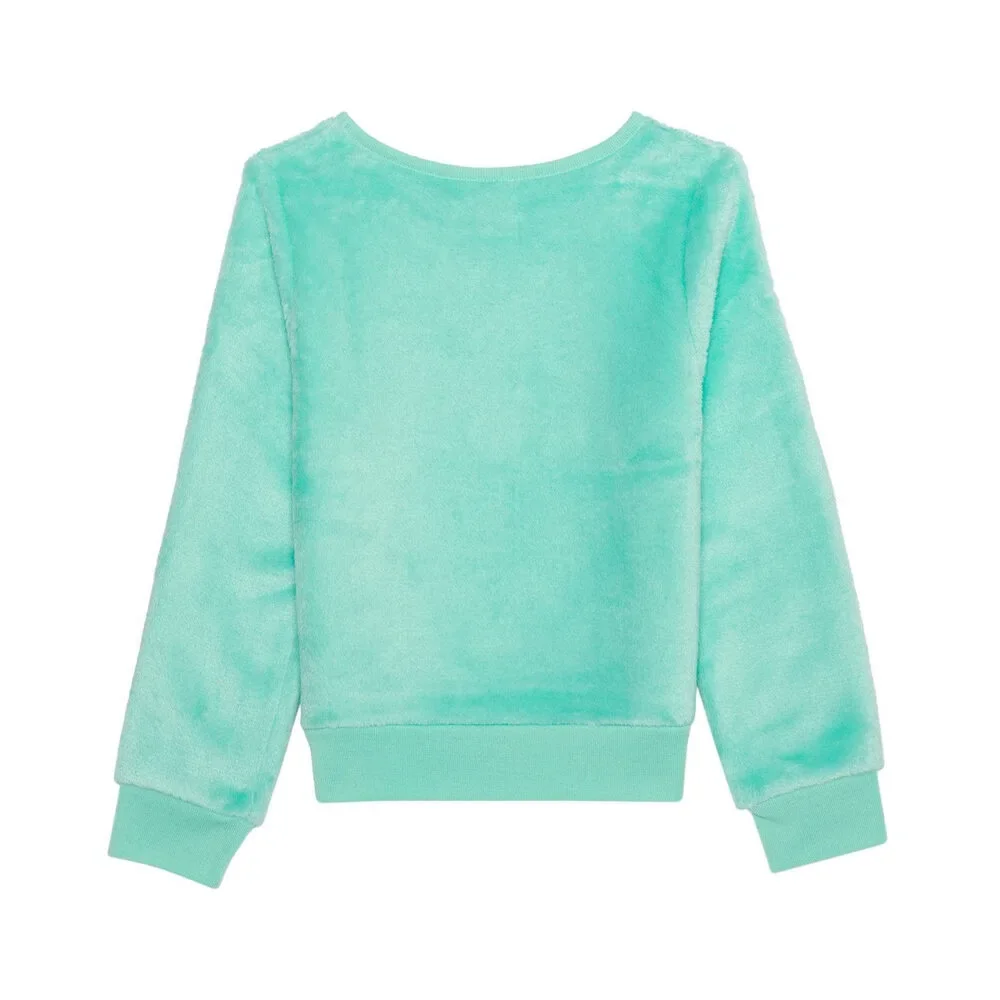 Disney Princess Girls Long Sleeve Plush Sweatshirt 6X- Blue girl